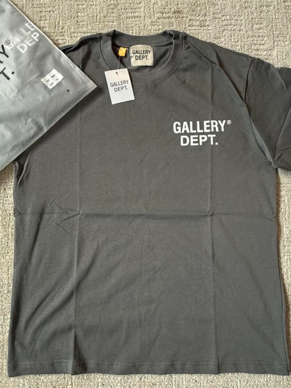 Gallery Dept Charcoal Gray Logo Short Sleeve Tee